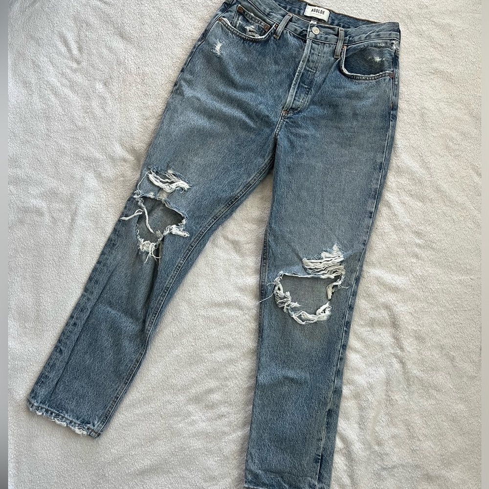 Agolde 90’s Pinch Waist high rise straight leg jeans in backdrop size 26